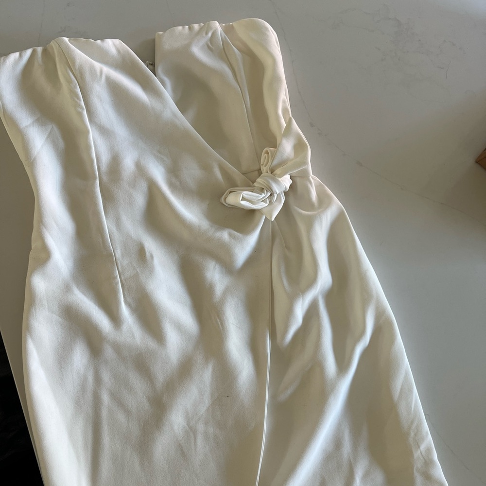 Worn once! Tie wrap strapless dress